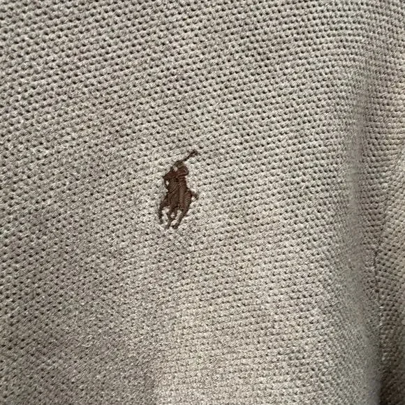Polo Ralph Lauren Pima Cotton 1/4 Zip Pullover Sweater Tan Beige XL - Picture 5 of 7